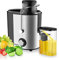 Juicer Machines, 600W Bagotte Juicers Whole Fruit and Vegetable, Easy to Clean Juice Extractor, Centrifugal Juicers, Stainless Steel Juicer with Two Speed Settings, Brush & Anti-drip, BPA-Free