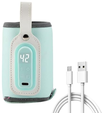 LICHENGTAI USB Babyflaschenwärmer Tasche, Tragbarer Elektrische Warmhaltetasche Isoliertasche Milchflaschenwärmer Für Babyflaschen Kühler Für Outdoor Reisen Unterwegs, Flaschenwärmer Baby Unterwegs