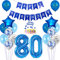 Luftballons 80. Geburtstag deko Mann blau,Folienballon 80 jahre Geburtstag dekoration Männer blau set,happy Birthday 80th Geburtstagsdeko 80 jahre Mann deko Ballon 80 Geburtstag Mann deko