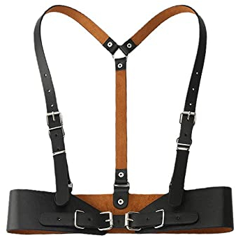 TOFBS Punk Leder Körperkette Harness Gürtel Körper Brust Kette Schwarz Gothic Weste Gürtel Verstellbare Körperschmuck für Frauen Mädchen Cosplay Party Rave Halloween Kostüm (#8)