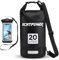 ECHTPower Dry Bag 5L 10L 20L, wasserdichte Tasche Handytasche Packsack mit Verstellbarer Schultergurt Reflektorstreife, Wasserdichter Beutel/Sack für Schwimmen, Boot, Kanu, Stand Up Paddling, Schwarz