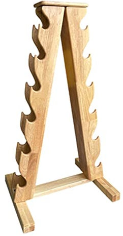 Heavy Duty Dumbbell Storage Rack, 6 Tier A-Frame Weight Rack Solid Wood Dumbbell Tree Stand, For Dumbbells, Dumbbell Holder Dumbbell Rack Stand For Home Gym ( Color : Light oak , Size : 57x46x110cm )