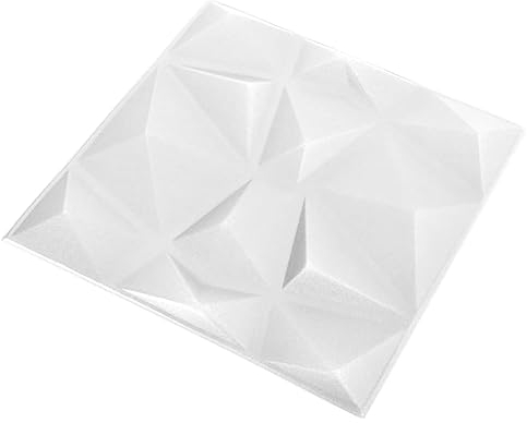 vidaXL 3D Wall Panels – Diamond White, 12 pcs 50x50 cm, Water-Resistant EPS, Easy to Install, Customizable Size, Elegant Design, Large Coverage for Interior Decoration