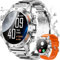 PODOEIL Smartwatch militare in metallo da uomo, 1.39 HD Screen Tattico Outdoor Rugged Watch con Health Monitor, 108 Modalità Sportive Activity Tracker Smart Watch per iPhone Andriod Samsung