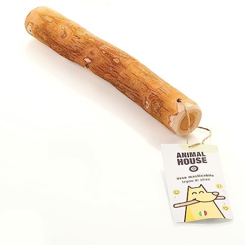 Animal House - Legno D'Ulivo per Cani - Masticativo Naturale - Antistress - Resistente e Duraturo - Rafforza l'igiene Orale - Alta Qualità (XS)