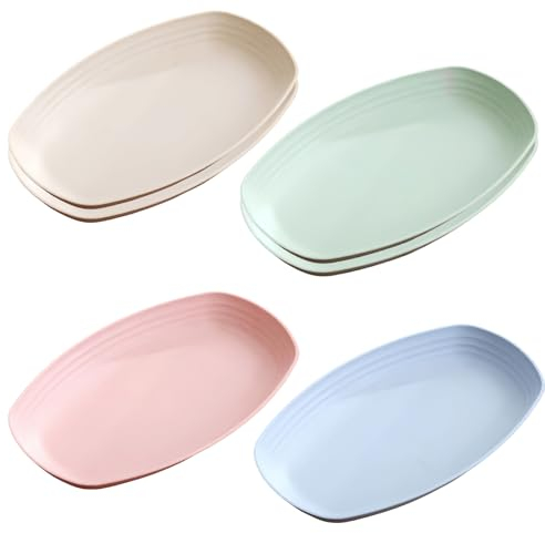 Sporgo Juego de 6 platos hondos: 29,5 cm, platos llanos irrompibles, reutilizables, resistentes a roturas, para camping, niños, sin BPA, aptos para microondas y lavavajillas, WLQ-FLPH175-PZ