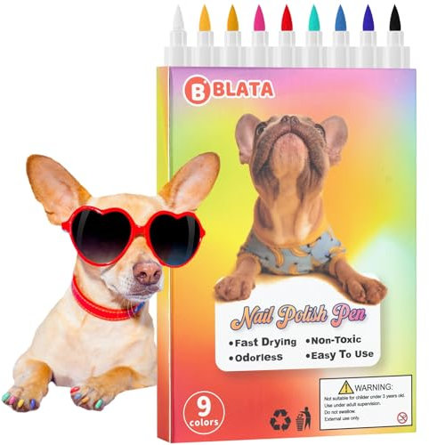 Blata Dog Nail Polish Pen Quick Dry, Non-Toxic, Odorless, Pet Grooming Kit, Polish, Costume, Safe Paint, Paint For Paws, Horse Friendly