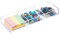 WORHE Quadratischer Notizblockhalter, transparenter Acryl-Notizhalter mit 3 Fächern, geeignet für Büro, Schreibtisch-Notizblockhalter, Zuhause, Schule, elegantes Schreibtischzubehör usw. (BQ211)