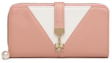 Miss Lulu Damen Geldbörse Klassische Lange Reißverschluss Portmonee Multi-Kartensteckplätze Kunstleder