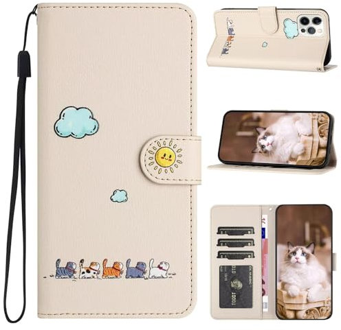 FMPCUON For iPhone 13 Pro Case Wallet Premium Leather Flip Case with Card Slots Magnetic Closure Kickstand Shockproof Protective Compatible with iPhone 13 Pro Phone Case-Off white