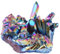Healvian 1 Pc Cristal Natural Cúmulo De Cristal De Roca Natural Púrpura Roca Recubierta De Titanio Decoración De Mesa Uñas Cristal De Cuarzo Arcoiris Aura Mineral Druso