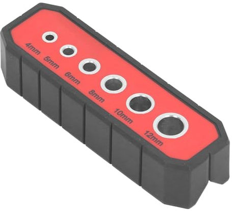 Handheld Drill Guide, 6 Hardened Drill Guide Jig 90 Degree Non Slip V Type Hole Jig, for Woodworking on Flat, Angled and Round Surfaces