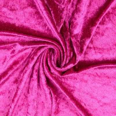 Pannesamt Stoff Meterware für Deko, Basteln und Bekleidung, 1 Meter - 147 cm Breit - Samt ähnliche Oberfläche Stoffe (Fuchsia)
