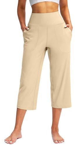 Uwdiohq Angebote des Tages Heute Blitzangebote Yoga-Caprihosen Mit Taschen Für Damen Lässige Stretch Yoga Leggings Mit Hoher Taille Bequeme Hose Mit Weitem Bein Teenager Mädche Mein Bestellung Sale