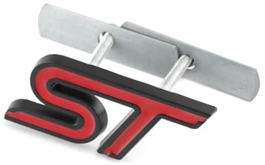Aqxyju 3D-Autoaufkleber, ST-Emblem, Abzeichen, Fronthaubengrill, Aufkleber, kompatibel mit ST-Logo, Fiesta, Ecosport 2009–2015, Focus2, Focus3 MK2 Personalisierte Auto Aufkleber(ST Grille)