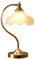 Jadssox Vintage-Schreibtischleuchte aus Kupfer, Nachttischlampe, antike Schlafzimmer-Nachttischleuchte mit Blumen-Glasschirm, Banker-Lampen aus Messing für Wohnzimmer- und Bürobeleuchtung