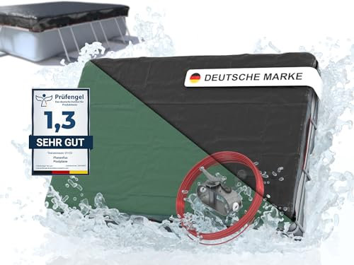 Planenfux® Poolabdeckung rechteckig 549x274 cm | 2-in-1 Poolplane aus 200g/m² PE Material | Sommer & Winter Abdeckung für Schwimmbecken | Solarplane Pool Plane | 660x360 cm Schwimmbad Abdeckplane