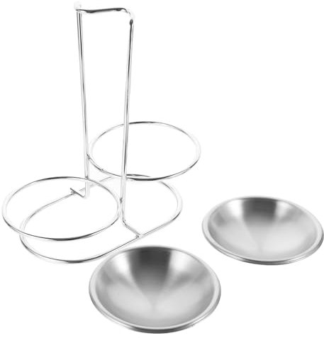 Edelstahl Suppenkellenhalter Mit 2 Schüsseln Praktische Küchenutensilien Ablage Für Suppenlöffel Robuste Stehende Löffelablage Für Zuhause Und Gastronomie