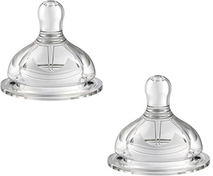 Oberni Teats Size 3, Large Flow Suitable for 6~12 Months Newborn Baby, Breast-Like Soft Silicone Nipples Fits Oberni Wide-Neck Baby Bottles, Pack of 2