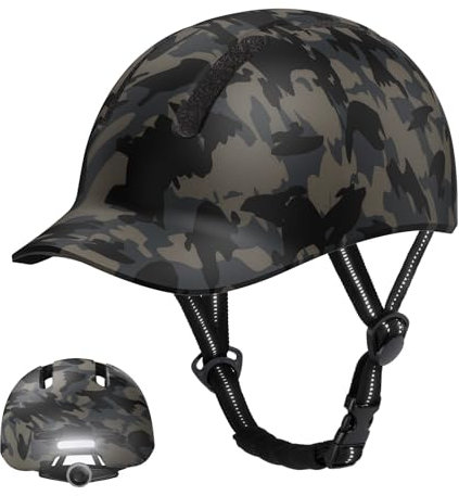 KINGLEAD Fahrradhelm,Urban Commuter Helm,Stylischer Fahrrad Helm Herren und Damen für Radfahren Trekking City Roller Herren Verstellbarer (Army Green, XL【58-62cm】)