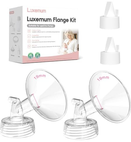 Pump Parts for Spectra S1 Breast Pump S1/S2/9 Plus, Not Original Accessories, Spectra Flange Inserts Include 2 * 19MM Flanges/2*Duckbill Valves