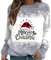Damen Outfit Weihnachtsfeier Atmungsaktiv Sweatshirt Lässiges Oberteile Mode Muster Blusentops Rundhals Oberteil Große Größen Langarmshirt Weihnachts Sweatshirt Damen Weihnachtspullover Damen Xxl
