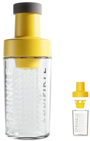 Dispensador de azúcar de vidrio con pico vertedor, recipiente para azúcar con medición automática , tazón dosificador de azúcar, accesorios de barra de café para café, té y repostería (Amarillo 1 PCS)
