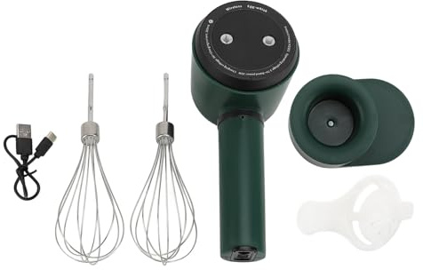 Kabelloser Handmixer, Handgehaltener Elektrischer Schneebesen mit 2 Schneebesen, 1200 MAh, Wiederaufladbarer USB-Edelstahl, Tragbarer Eierschläger Zum Backen von Pfannkuchen