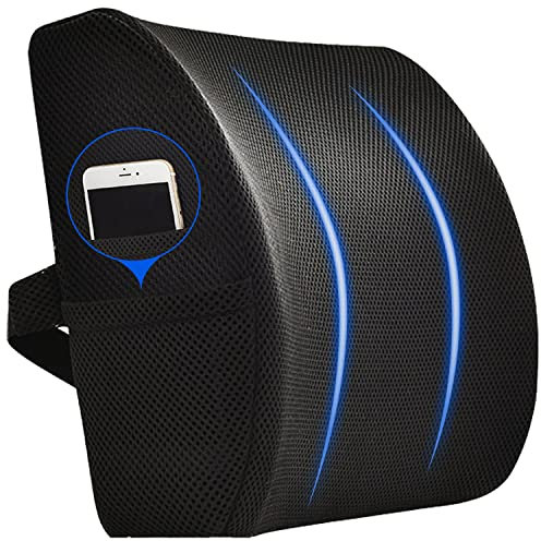 Homimaster Lendenwirbelstützkissen, ergonomisches Rückenstütze aus Memory-Schaum für Bürostuhl, Gaming-Stuhl und Autositz, verstellbare Gurte, Lendenkissen mit atmungsaktivem und waschbarem Bezug