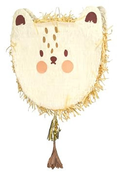 Piñata 48x48x10cm Löwenkopf - Party Dekoration zum Befüllen - Partyspiele für Kindergeburtstag Geburtstag Hochzeit Party - Geburtstagsdeko Partydeko & Partyzubehör - Creme Braun