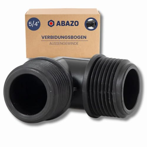 ABAZO - Pumpenanschlussstutzen an Gartenpumpe, Schlauchverbinder, Rückschlagventil für die Pumpe, Anschluss an einen Hydrophor, Satz Pumpenzubehör, Verbindungsbogen 5/4 AG-AG