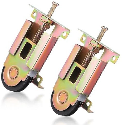 GVSS 2 piezas ruedas puerta corredera de metal para armario | Carcasa de acero estampado,Rodamiento silencioso,Compatible con muchas puertas correderas,Ajuste preciso de altura