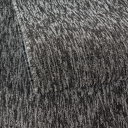 KADIMA DESIGN Wohnzimmerteppich Einfarbig Schlicht Pflegeleicht Elegant Waschbar Langlebig Strapazierfähig Rund Anthrazit 160x160 cm Schlafzimmer Wohnzimmer Schadstoffgeprüft | AMMER