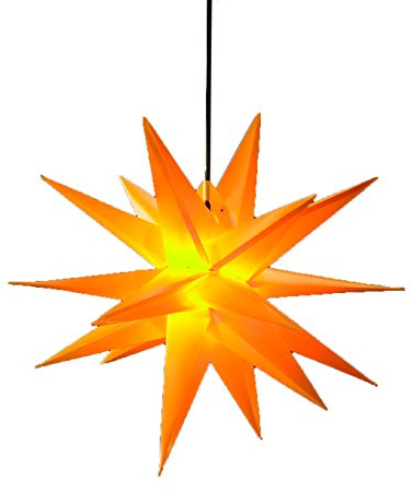 STEINFIGURENWELT GIEBEN Weihnachtsstern 3D XXL Faltstern, Gelb, 100 cm | Faltstern, Leuchtstern, Außenstern, Adventsstern, wetterfest, für außen und innen, 4m Kabel