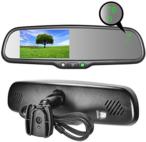 Master Tailgaters OEM Auto Rückspiegel, 10,9 cm (4,3 Zoll) LCD-Display mit automatischer Helligkeit, Kompass und Temperatur, universell passend
