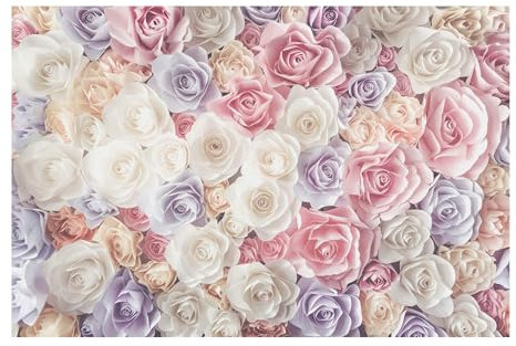 Bilderwelten Fototapete Blumen 290cm x 432cm Modern Natur Rosen Pastell Blumentapete Vliestapete Tapete Wanddeko Ideen Wohnzimmer Schlafzimmer Küche