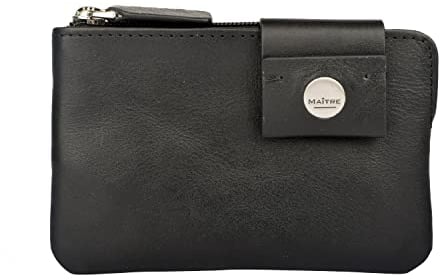 Maitre - Leder Schlüsseletui mit RFID-Schutz für Herren, Keycase mit separten Reißverschlussfach, Schwarz