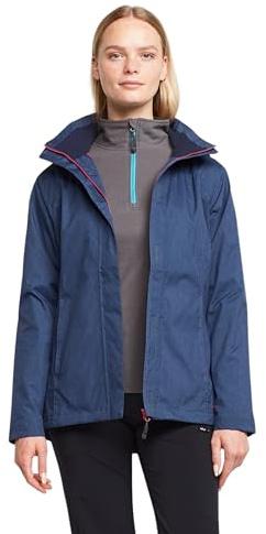 Peter Storm Women’s Glide Marl Waterproof Jacket with Rollaway Adjustable Hood & 3 Zipped Pockets, Lined & Breathable Raincoat, Ideal for Walking, Hiking & Outdoor Recreation, 3000mm HH