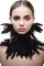 keland Gothic Viktorianischen Natürlichen Feder Halsreif Halskette Kragen Hals Verpackungs Halloween Schal Top（Schwarz）