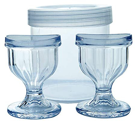 ChillEyes Transparent Eye Wash Cups for Effective Eye Cleansing - Eye Shaped Rim – Snug Fit - 2 Pcs.