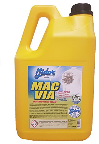 Smacchiatore bucato, elimina l'odore di sudore! MAC VIA 5 kg, attivo anche a freddo su bianchi e colorati, senza allergeni -