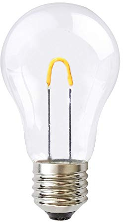 NCC-Licht LED Lampe A60 Birne Curved E27 0,85W Extra Warmweiß 2400K | LED Leuchtmittel aus stoßfestem Kunststoff, ersetzt 15W Glühlampe mit E27-Sockel, ideal für Lichterketten und Wohnbereiche