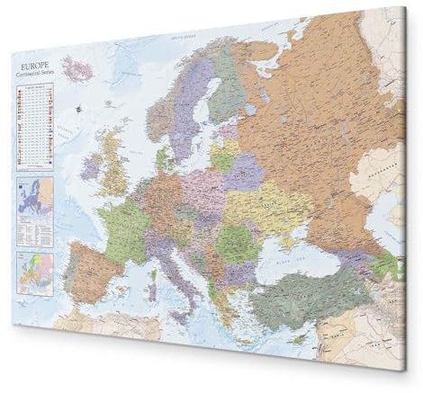 murando Wandbild Mega XXXL Europakarte englischEinteiliger XXL-Format Kunstdruck zur Selbstmontage Leinwandbilder moderne Bilder DIY Wanddekoration Wohnung Deko Karte k-A-0136-ak-a