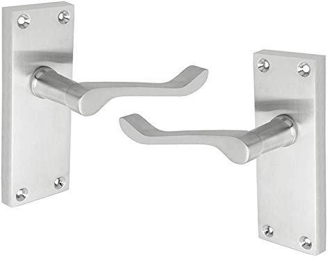Victorian Scroll Door Handles Lever Latch Satin Chrome Premium Quality - Handlestore® (1 Latch Set)
