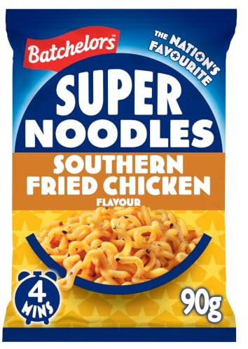 Batchelors Super Noodles Southern Fried Chicken, 90 g Pot | Quick & Convenient Meal, Ready in 4 Minutes, Savoury & Delicious Snack, Perfect for On-the-Go