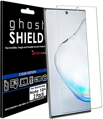 TECHGEAR [Pack of 2 Screen Protectors fit Samsung Galaxy Note 10 Plus [ghostSHIELD Edition] Reinforced TPU film Screen Protector Guard Covers [FULL Screen Coverage] Curved Screen Area