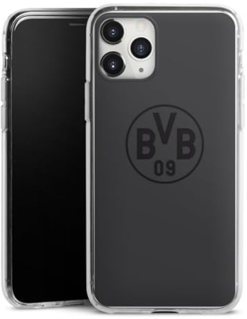Silikon Hülle kompatibel mit Apple iPhone 11 Pro Max Case transparent Handyhülle Borussia Dortmund Logo BVB