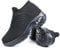 Hitmars Scarpe da Ginnastica da Donna Scarpe Sportive da Corsa Palestra Cuscino d'Aria Nero Nero 3-EU38