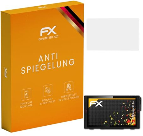 atFoliX Displayfolie kompatibel mit XP-PEN Artist 24 Pro Schutzfolie, entspiegelnde und stoßdämpfende FX Folie (2X)