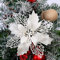 Queta Fiori per Ornamenti per Alberi di Natale, 12 Pezzi di Fiori Artificiali per Decorazioni per Alberi di Natale, ghirlande per Feste di Matrimonio Fai da Te Diametro 6,3 Pollici (Bianco)